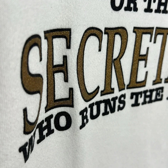 Vintage Back To School Spell Out Secretary Novelty Joke Graphic Sweatshirt - Picture 5 of 10